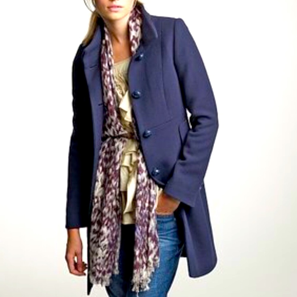J Crew Plum Carlin Wool Dress Coat sz Small